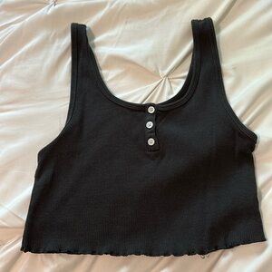American eagle cropped black tank top